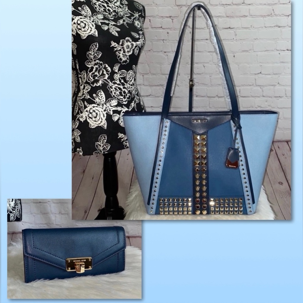 Michael Kors WHITNEY Large Tote/KINSLEY Wallet 2pc Set